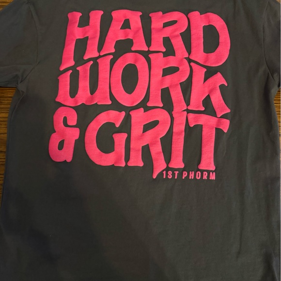 1st Phorm Tops - 1st Phorm Gray and Pink Graphic Tee